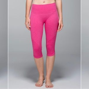 Lululemon In the Flow Crop Leggings Magenta Hot Pink